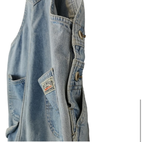 GAP Blue Jeans Vintage Classic Bib Overalls Made in Hong Kong Cotton Denim Large - Picture 7 of 11